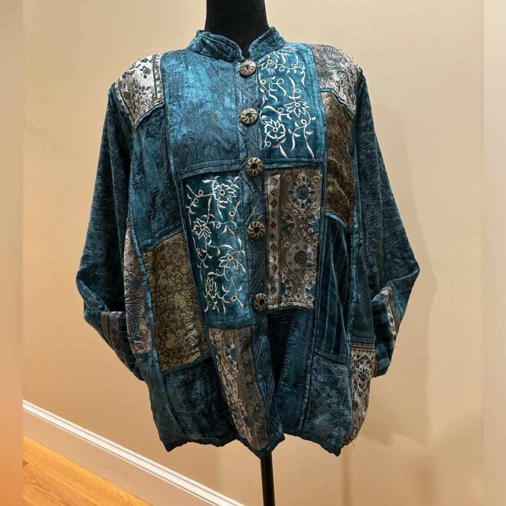 Vtg Flashback - Velvet Patchwork Jacket - image 2